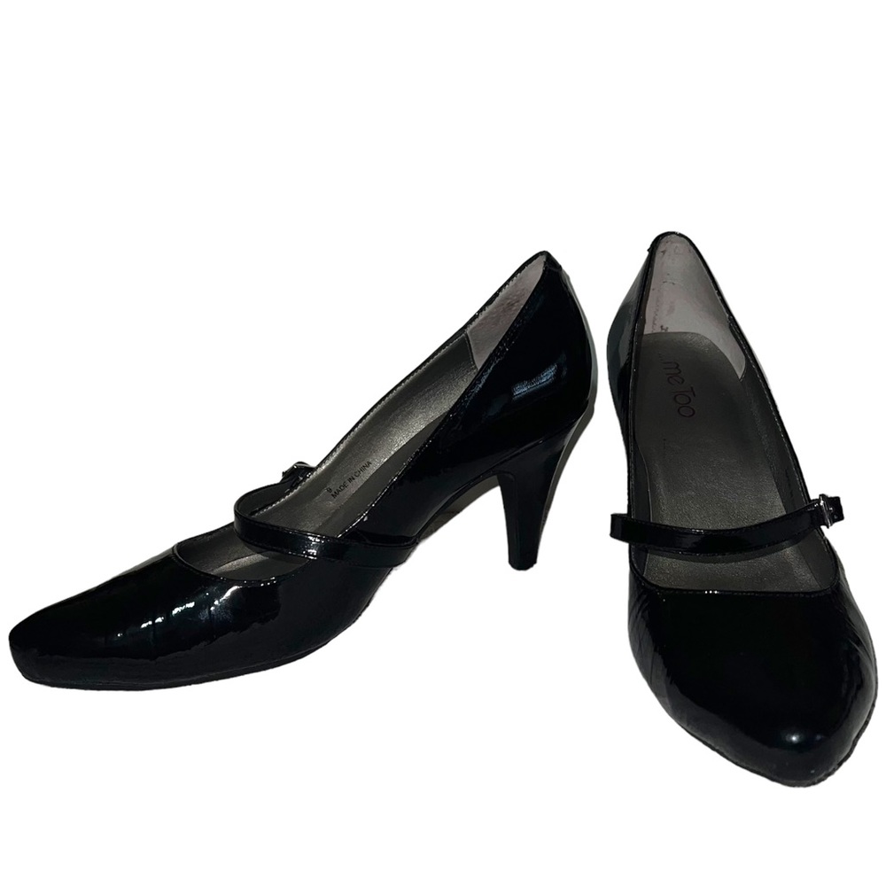 ❤️Me too black shiny Mary Jane style heels size 9